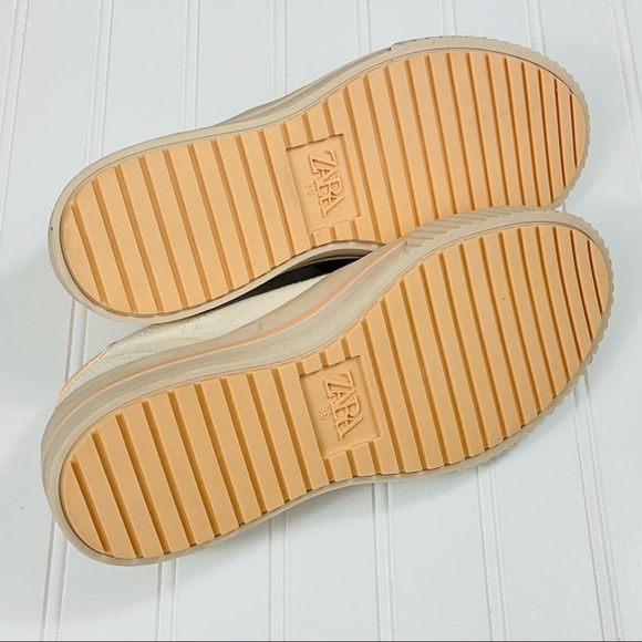 Zara Beige Canvas And Suede Sneakers Size EU 39 NWOT - Picture 8 of 8